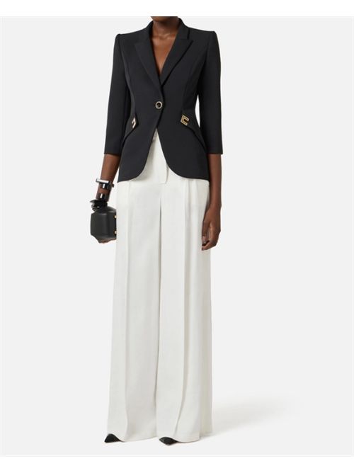 JACKET IN DOUBLE LAYER STRETCH CREPE ELISABETTA FRANCHI | GI21561E2110 nero